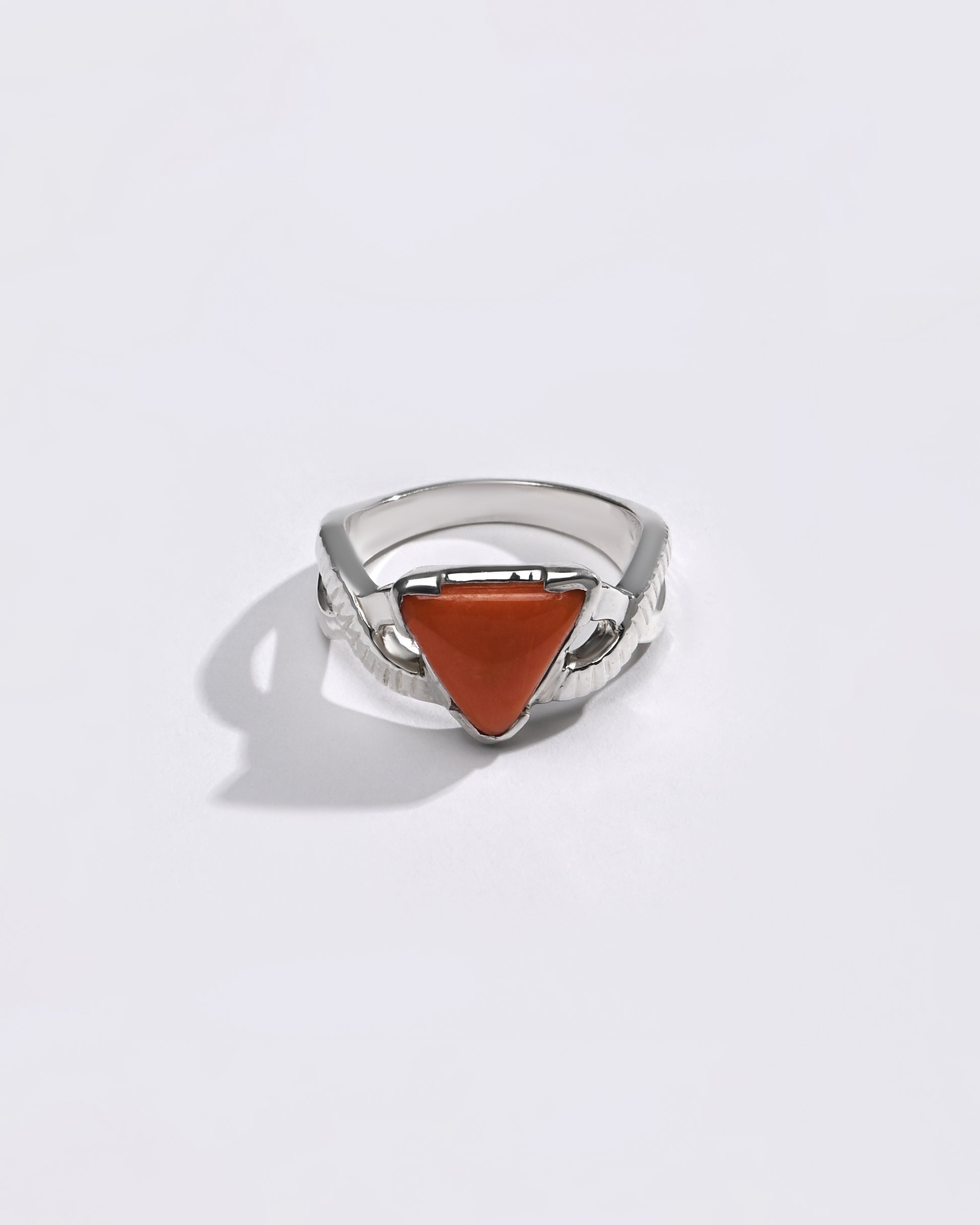 Coral (Moonga) Ring – 925 Silver Minimalist - #1104N3 Tr - Myra