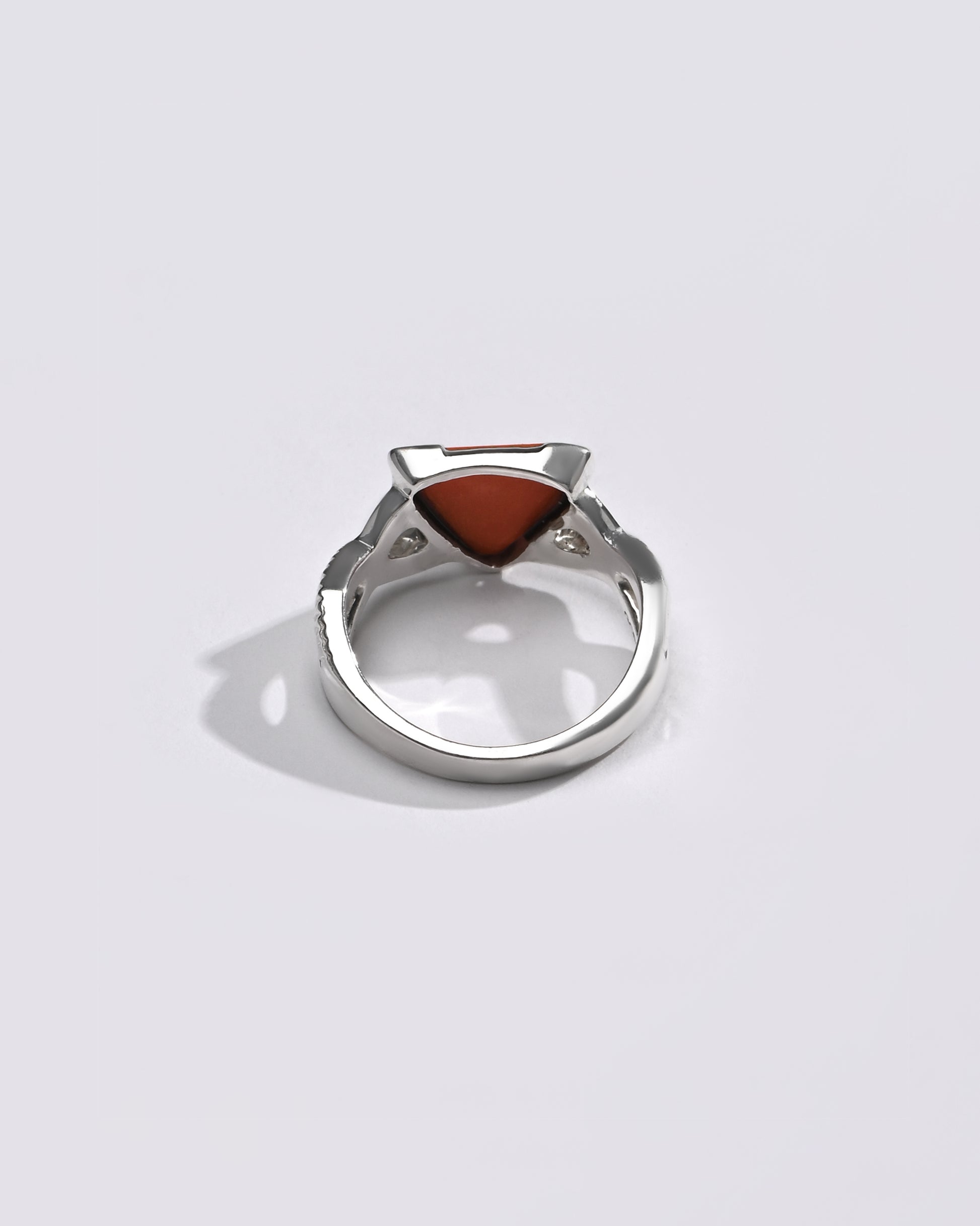 Coral (Moonga) Ring – 925 Silver Minimalist - #1104N3 Tr - Myra