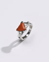 Coral (Moonga) Ring – 925 Silver Minimalist - #1104N3 Tr - Myra