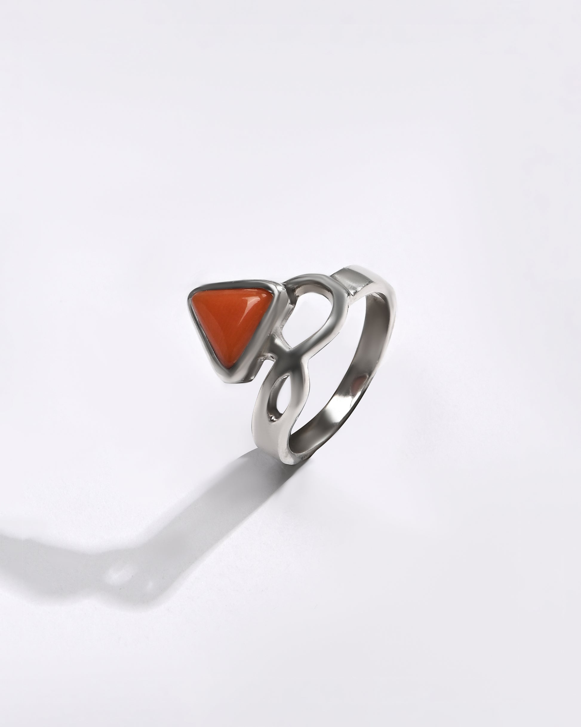 Classic Coral (Moonga) Ring – 925 Silver - #1110B Tr - Myra