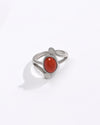 Coral (Moonga) Gemstone Ring – 925 Silver - #1151 Ov - Myra