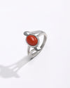 Coral (Moonga) Gemstone Ring – 925 Silver - #1151 Ov - Myra