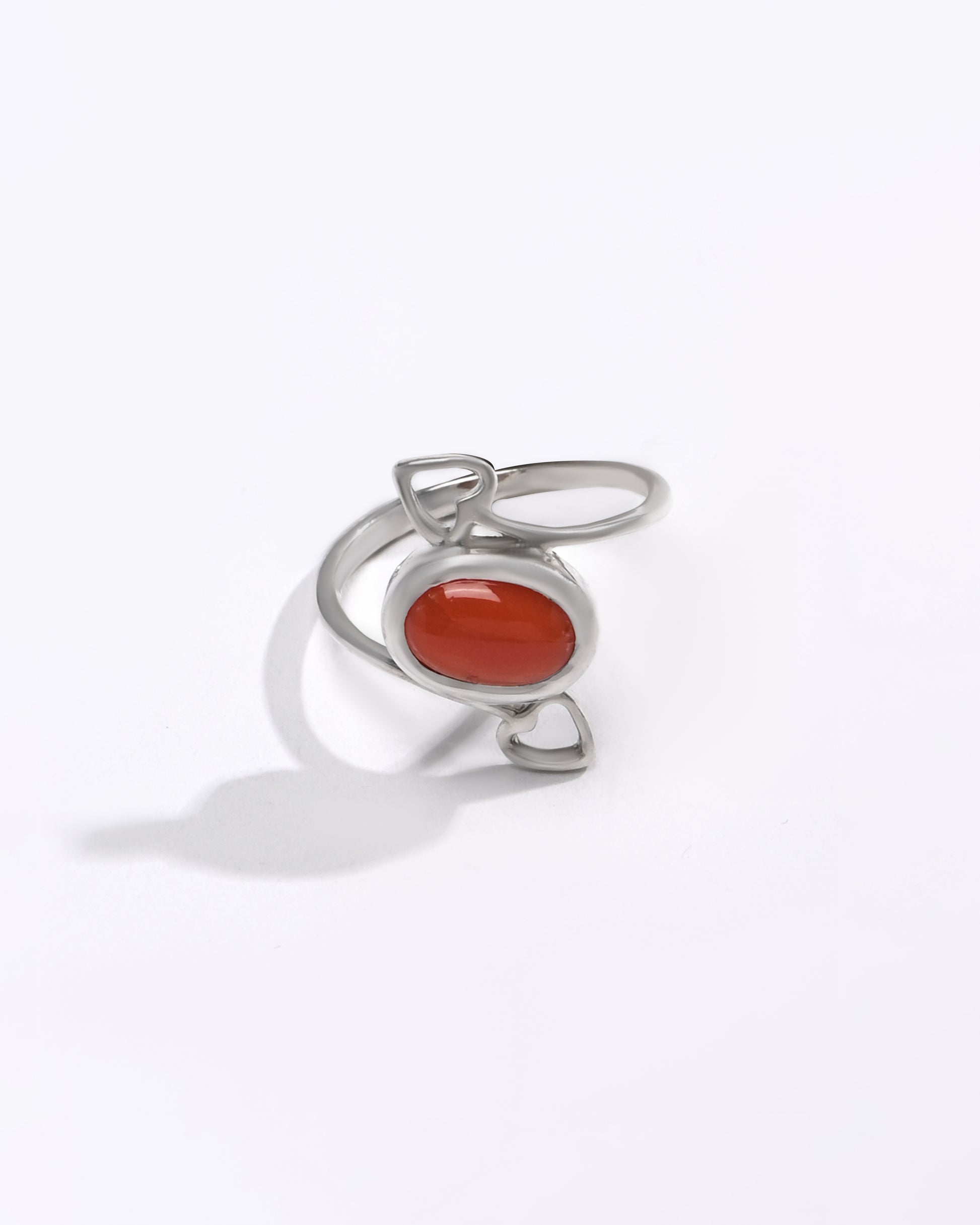 Balanced Coral (Moonga) Ring – 925 Silver - #1155 Ov - Myra
