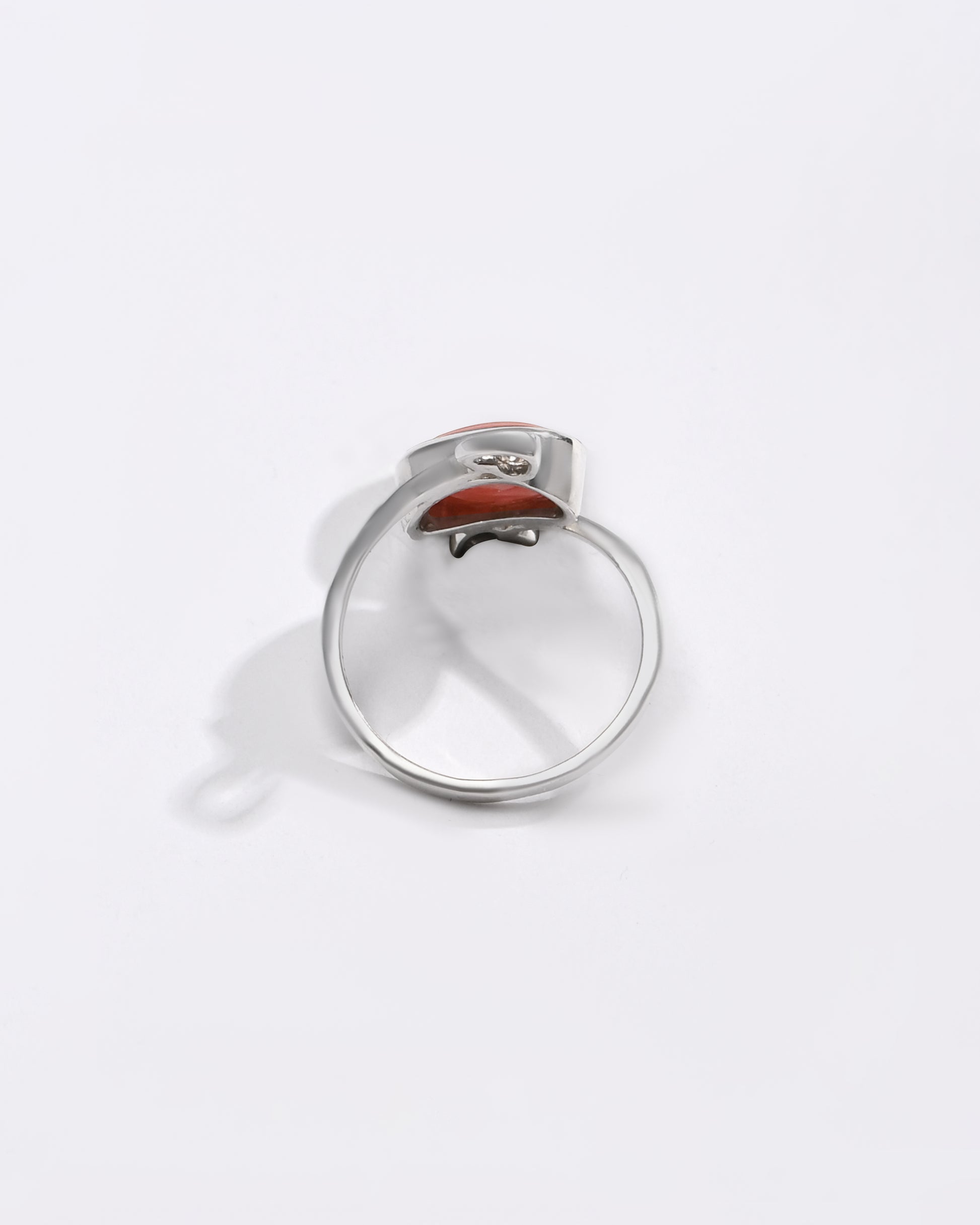 Balanced Coral (Moonga) Ring – 925 Silver - #1155 Ov - Myra