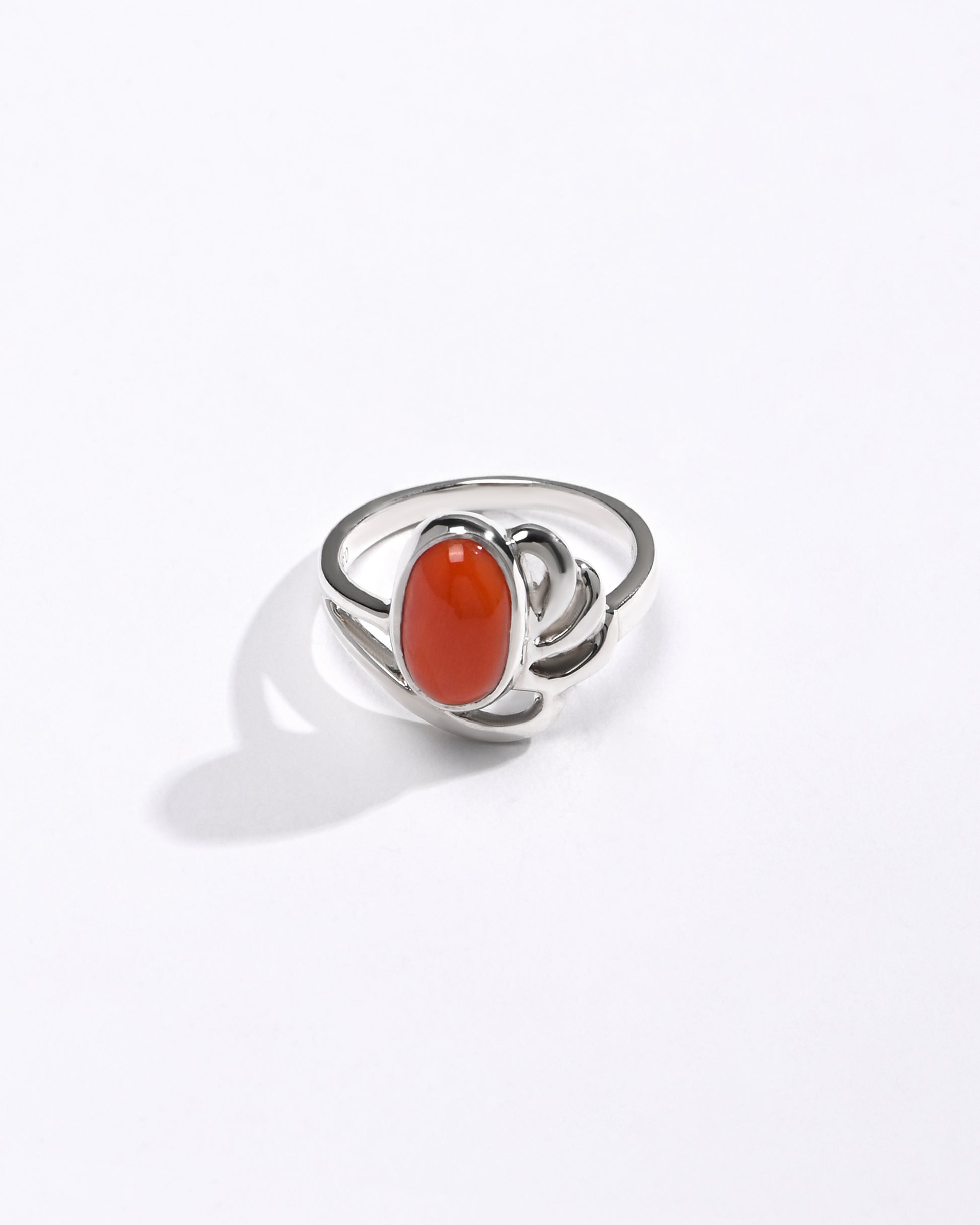 Radiant Red Coral (Moonga) Ring in 925 Silver – #1191 Ov - Myra