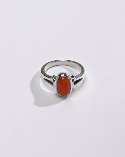 Premium Coral (Moonga) Ring – 925 Silver - #1250