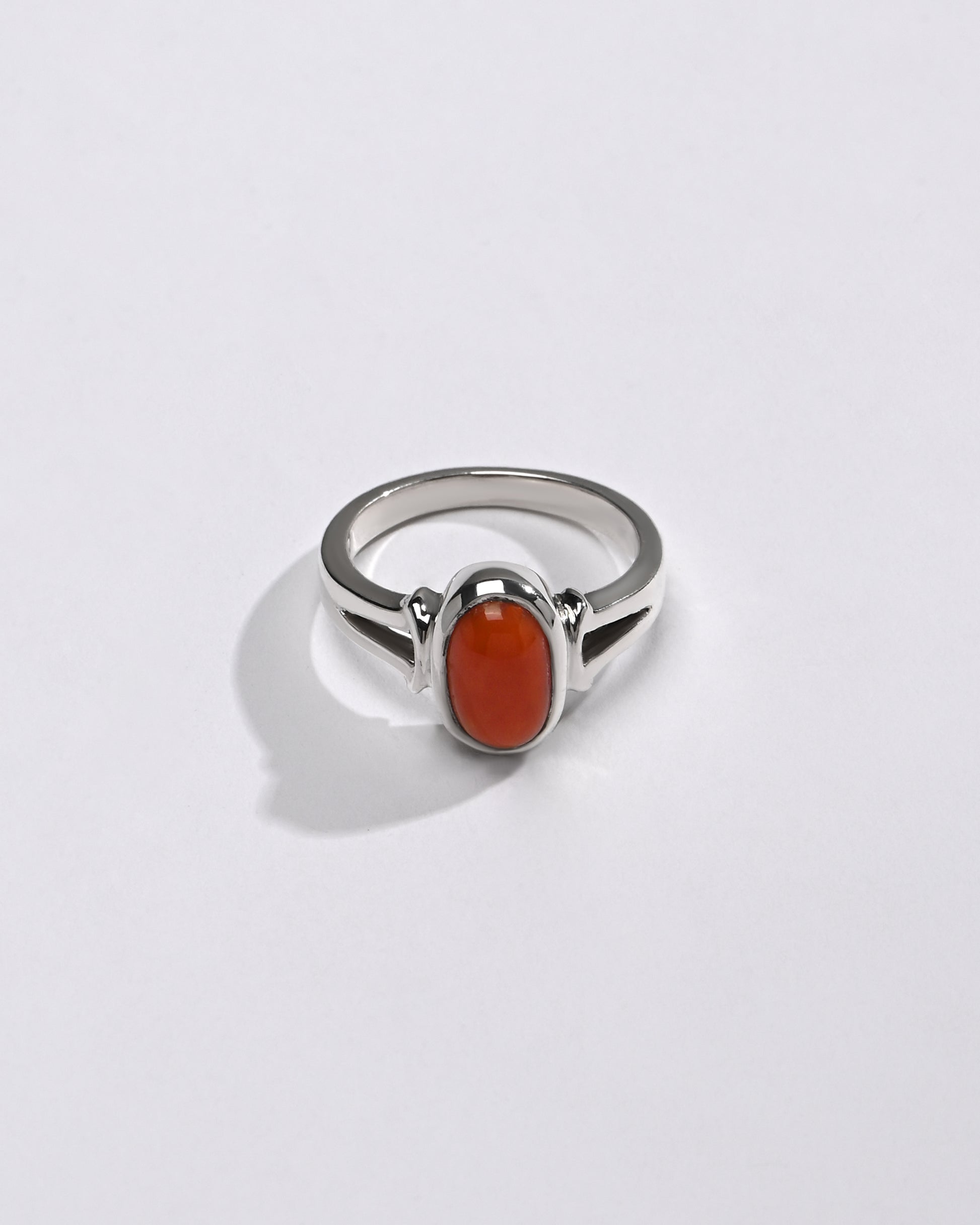 Classic Coral (Moonga) Ring – 925 Silver - #1148 Ov - Myra