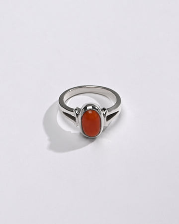 Classic Coral (Moonga) Ring – 925 Silver - #1148 Ov - Myra