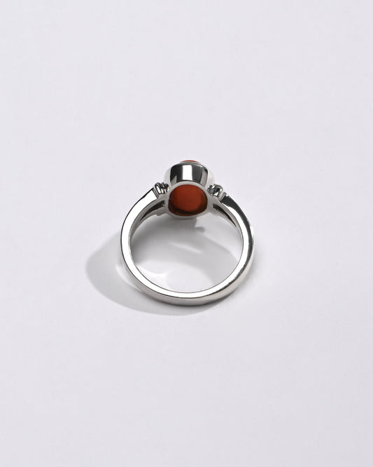 Classic Coral (Moonga) Ring – 925 Silver - #1148 Ov - Myra