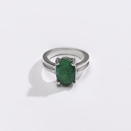Rich Hue Emerald (Panna) Ring – 925 Silver - #1139N4 - Myra