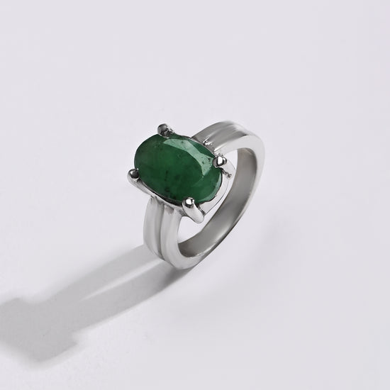 Rich Hue Emerald (Panna) Ring – 925 Silver - #1139N4 - Myra