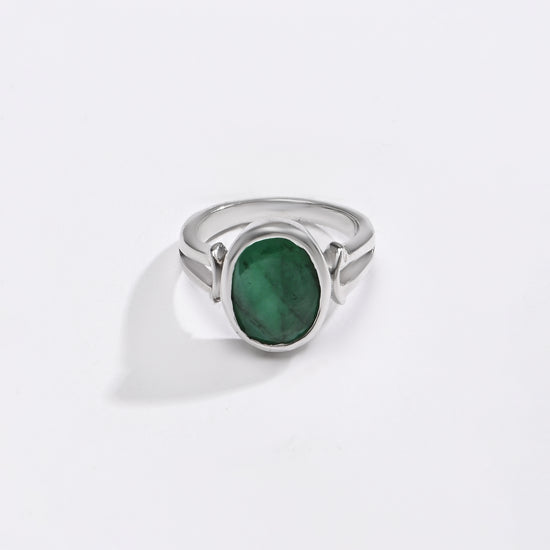 Signature Emerald (Panna) Ring – 925 Silver - #1148B - Myra