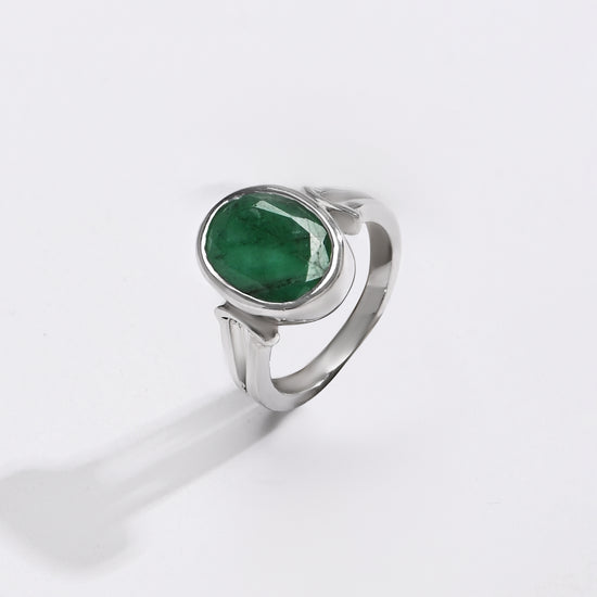 Signature Emerald (Panna) Ring – 925 Silver - #1148B - Myra