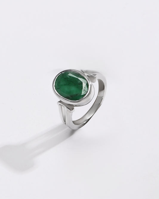 Signature Emerald (Panna) Ring – 925 Silver - #1148B