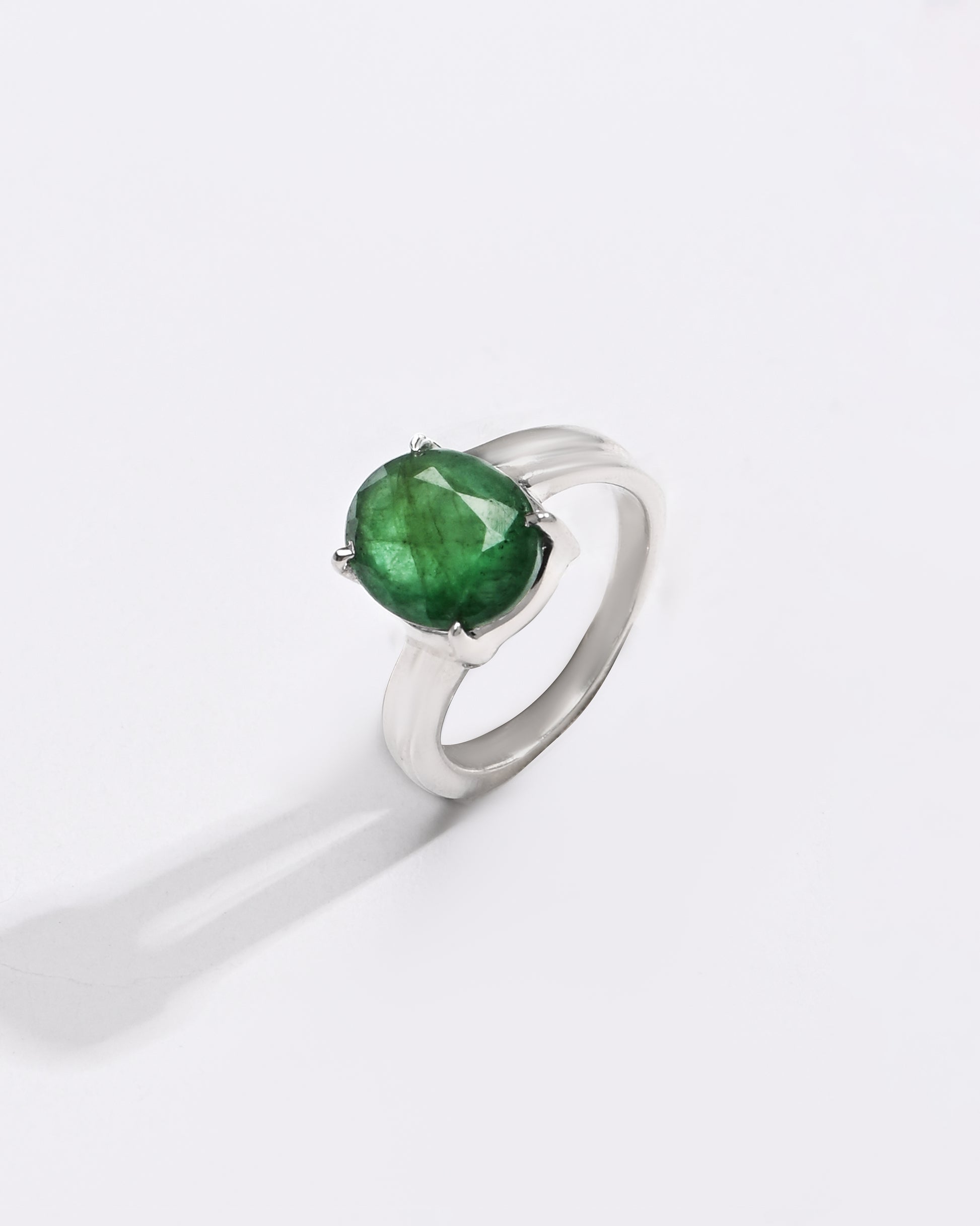Shimmer Emerald (Panna) Ring – 925 Silver - #1153N4 - Myra