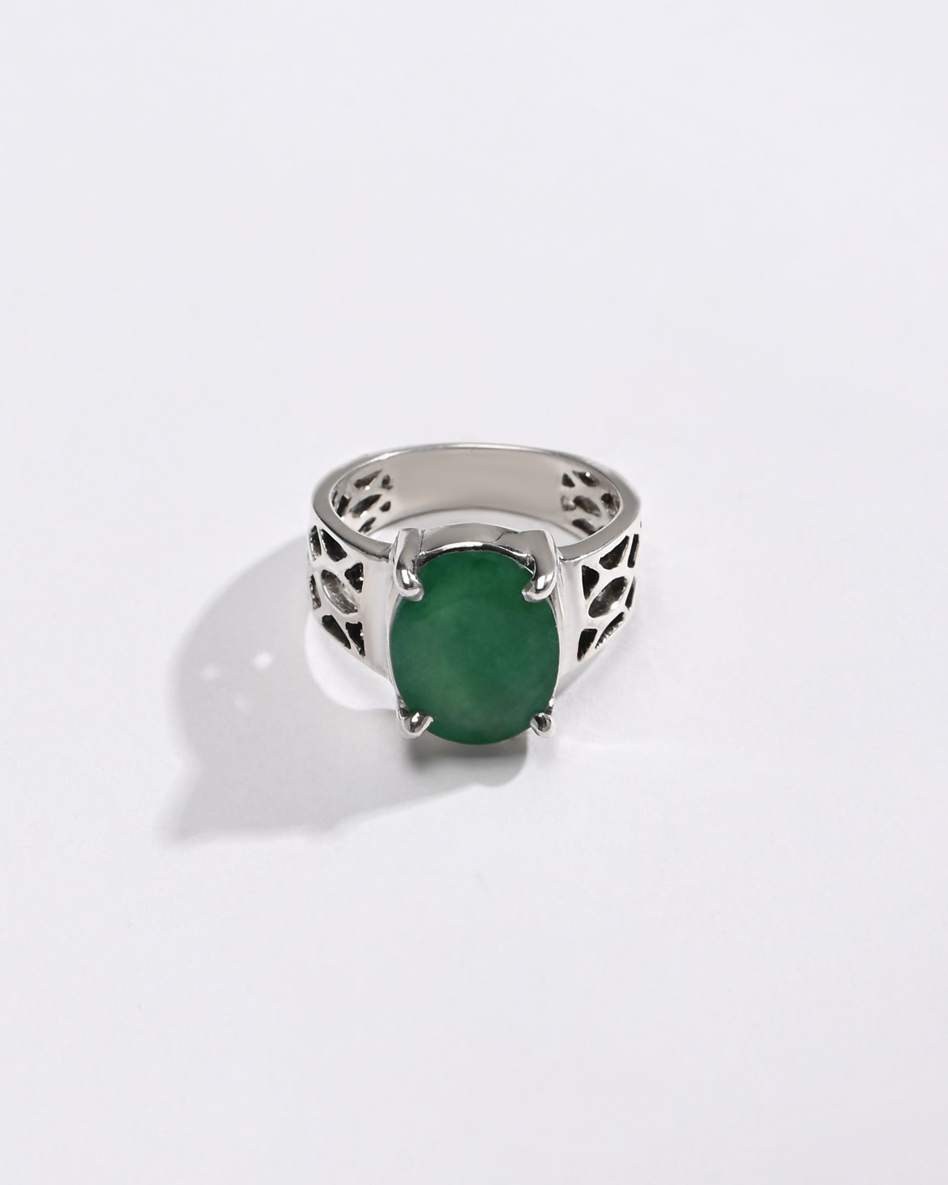 Elevated Emerald (Panna) Ring – 925 Silver - #1162N4 - Myra