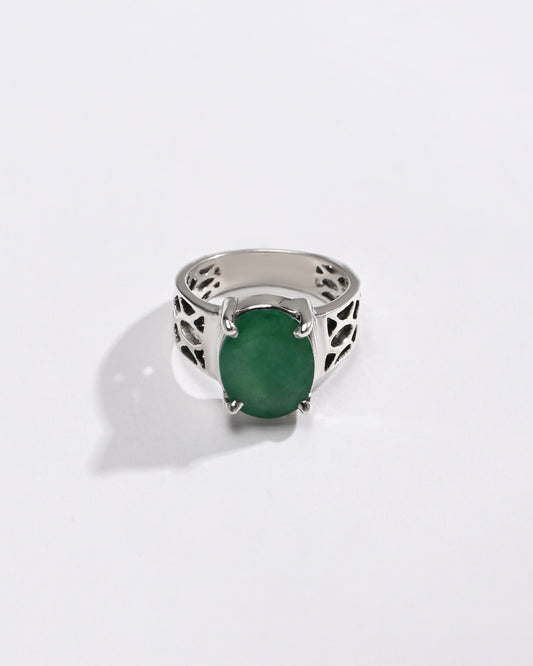 Elevated Emerald (Panna) Ring – 925 Silver - #1162N4 - Myra