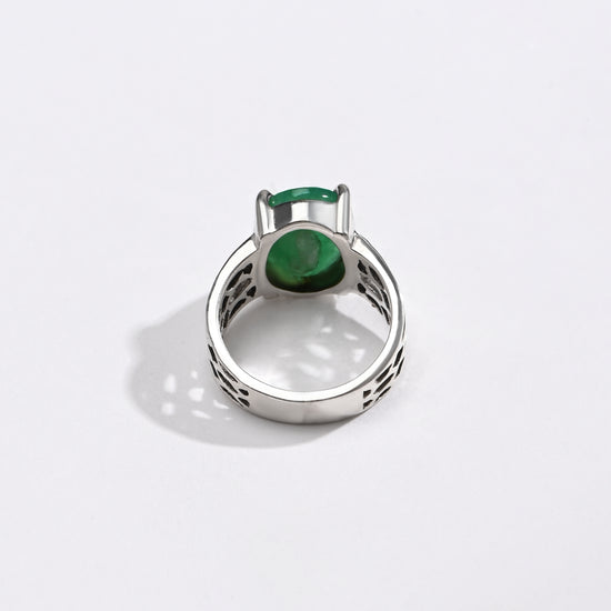 Elevated Emerald (Panna) Ring – 925 Silver - #1162N4 - Myra