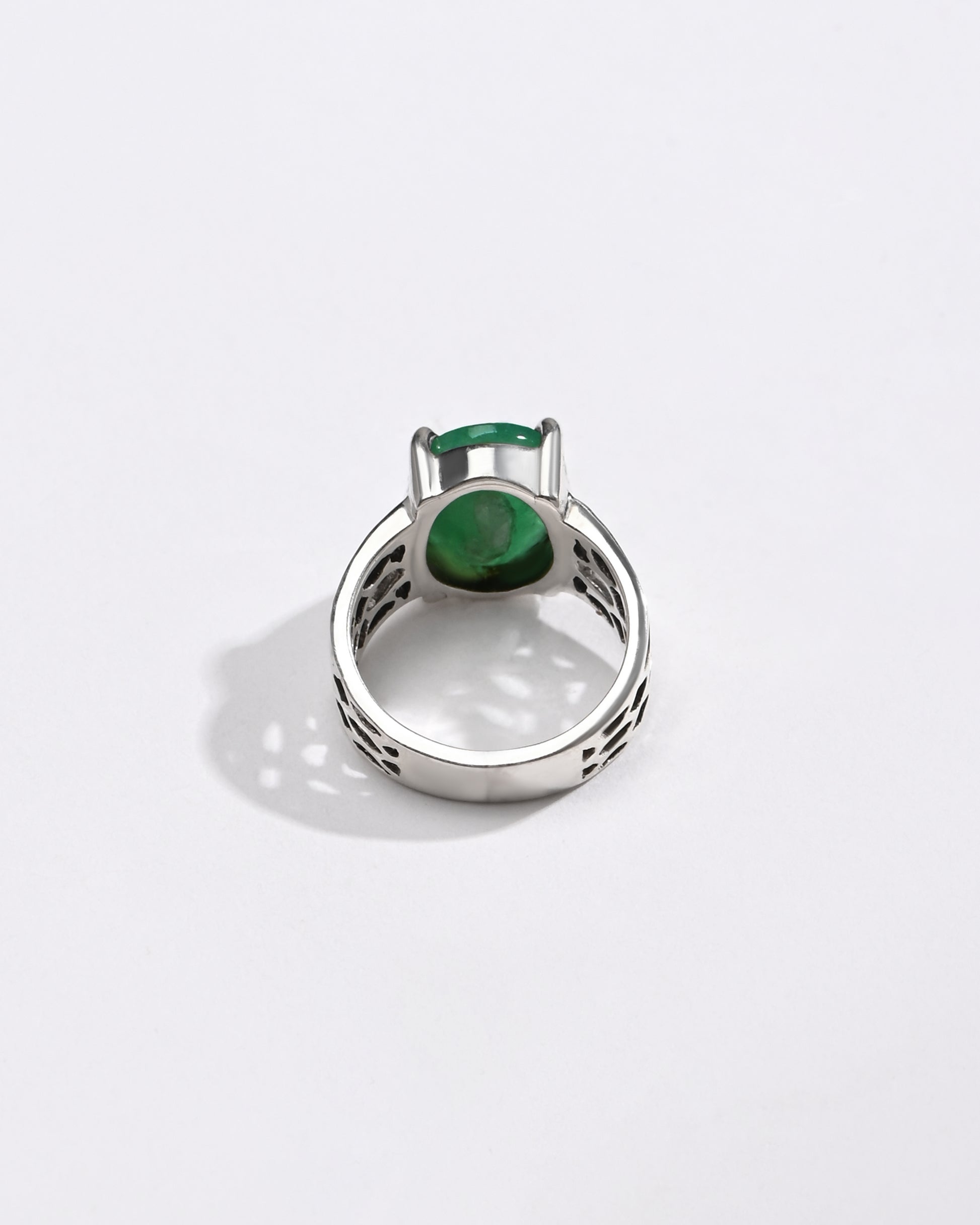 Elevated Emerald (Panna) Ring – 925 Silver - #1162N4 - Myra