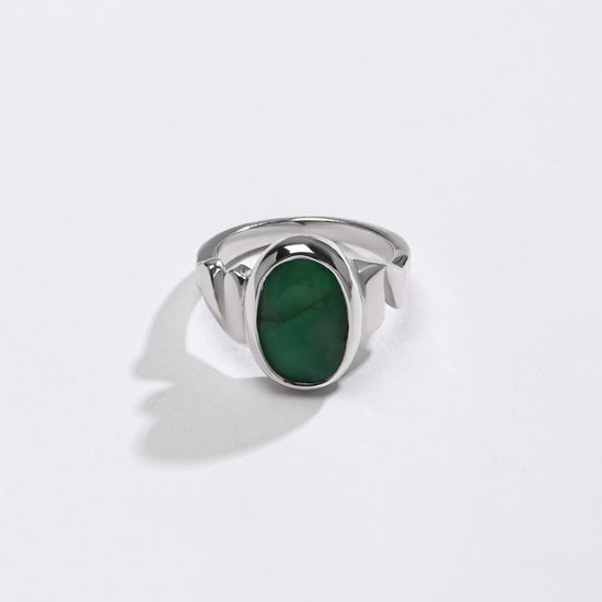 Clean Emerald (Panna) Ring – 925 Silver Finish - #1196B - Myra