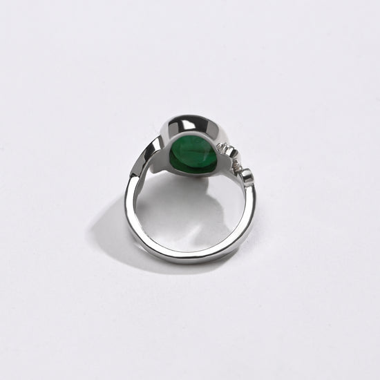 Clean Emerald (Panna) Ring – 925 Silver Finish - #1196B - Myra