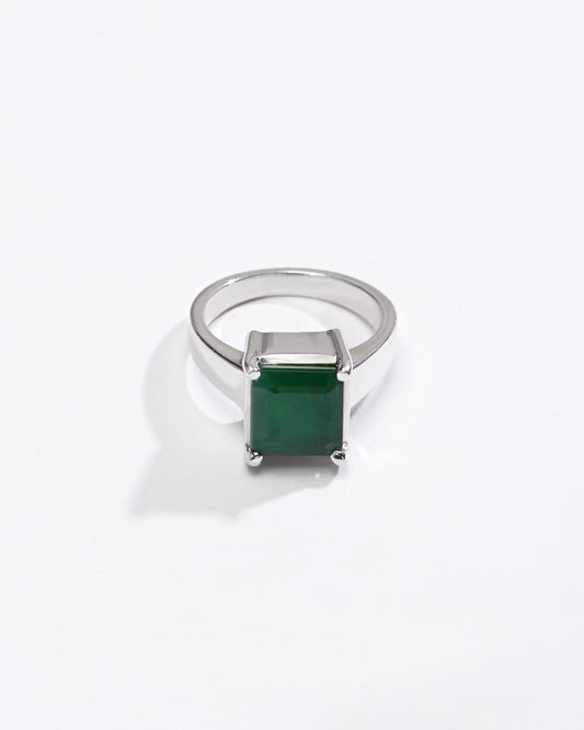 Sleek Emerald (Panna) Ring – 925 Silver - #1200N4 Sq - Myra