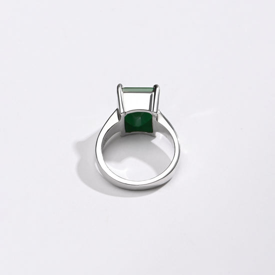 Sleek Emerald (Panna) Ring – 925 Silver - #1200N4 Sq - Myra