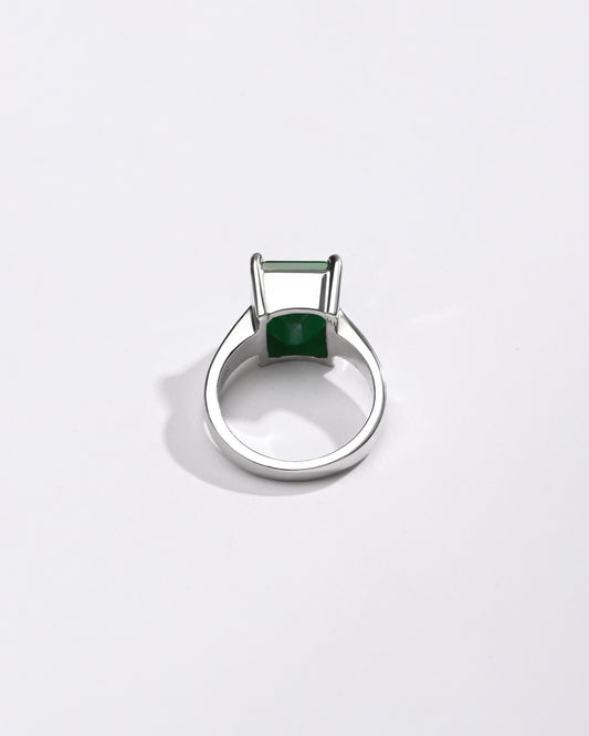 Sleek Emerald (Panna) Ring – 925 Silver - #1200N4 Sq - Myra
