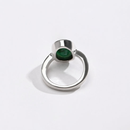 Velvet Hue Emerald (Panna) Ring – 925 Silver - #1201B - Myra