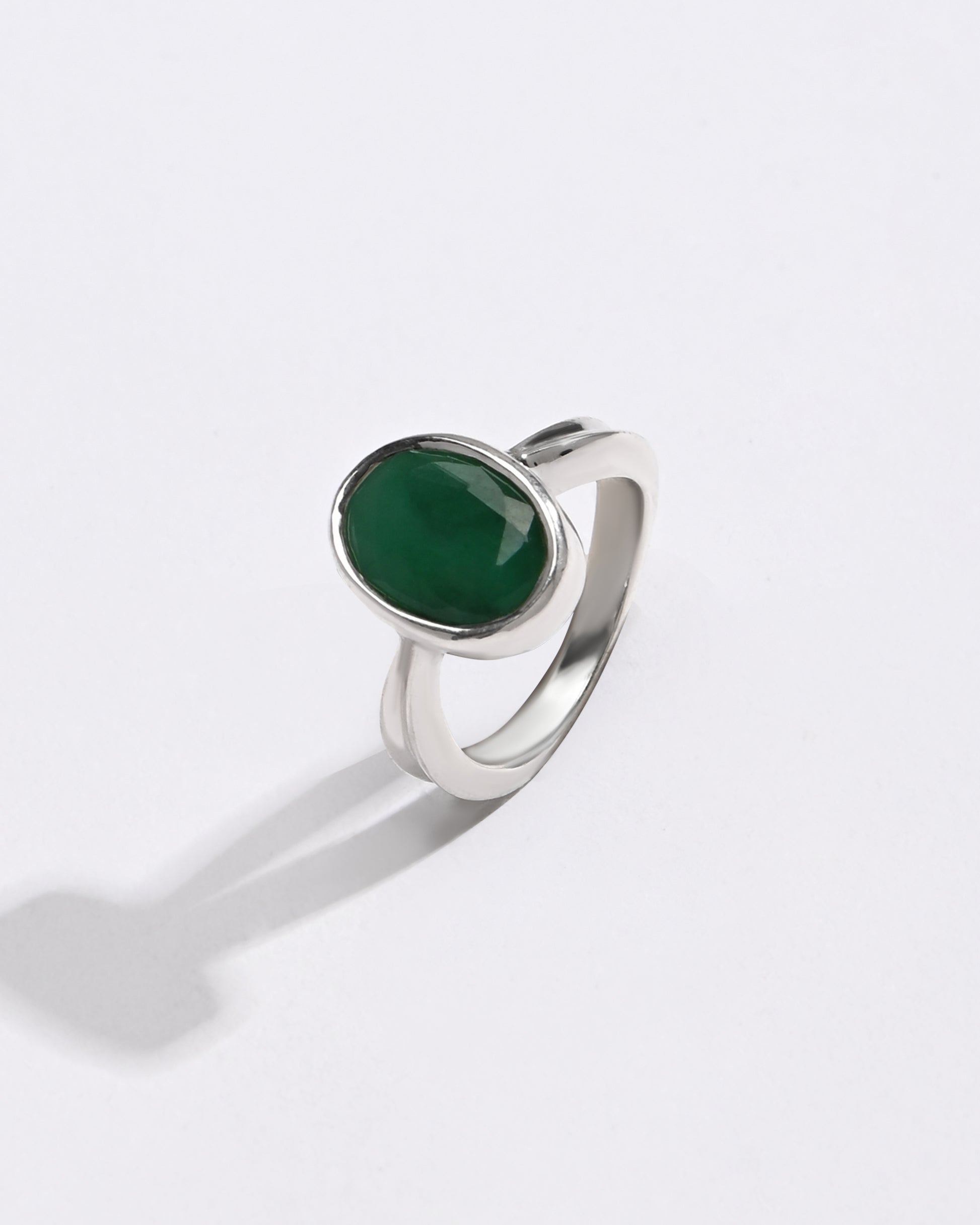 Velvet Hue Emerald (Panna) Ring – 925 Silver - #1201B - Myra