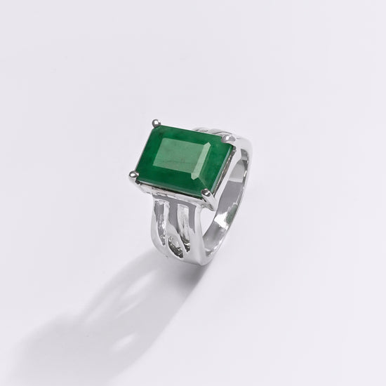 Premium EMERALD (PANNA) Ring in 925 Silver - #1244N4 - Myra