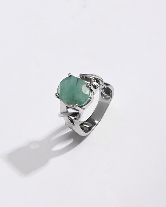 Pristine Emerald (Panna) Ring – 925 Silver - #1210N4