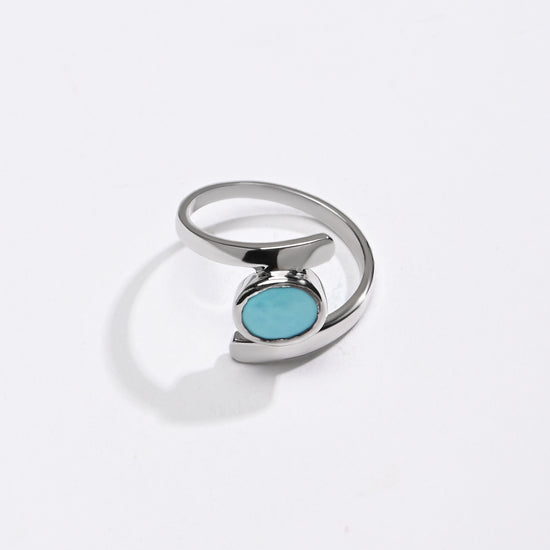 Turquoise (Firoza) Ring – 925 Silver Minimalist - #1138 - Myra