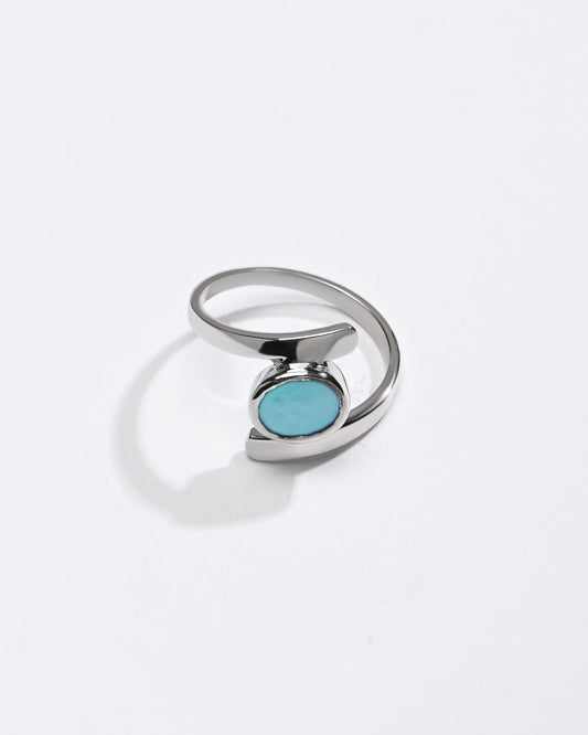 Turquoise (Firoza) Ring – 925 Silver Minimalist - #1138 - Myra