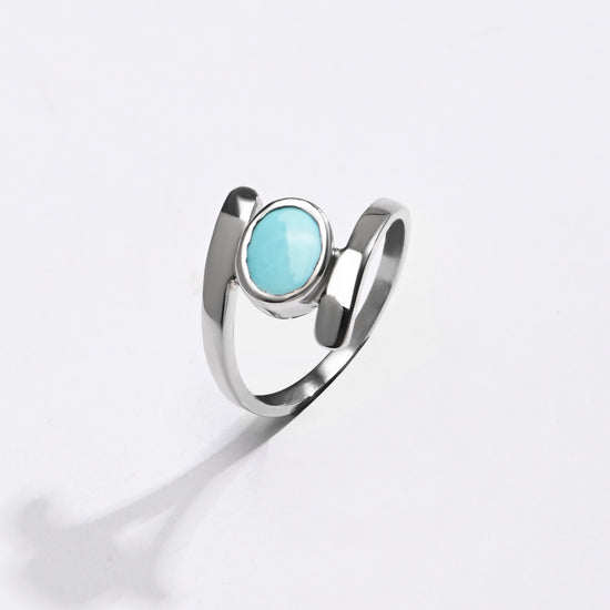 Turquoise (Firoza) Ring – 925 Silver Minimalist - #1138 - Myra