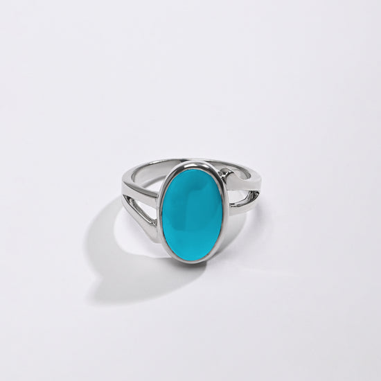 Certified Turquoise (Firoza) Ring – 925 Silver - #1182 - Myra