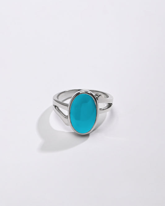 Certified Turquoise (Firoza) Ring – 925 Silver - #1182 - Myra
