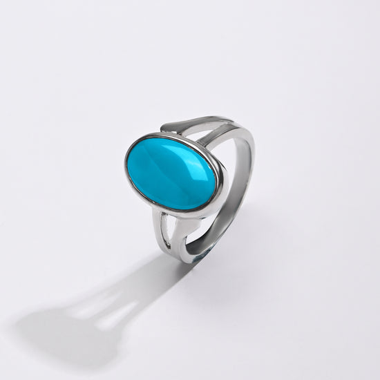 Certified Turquoise (Firoza) Ring – 925 Silver - #1182 - Myra
