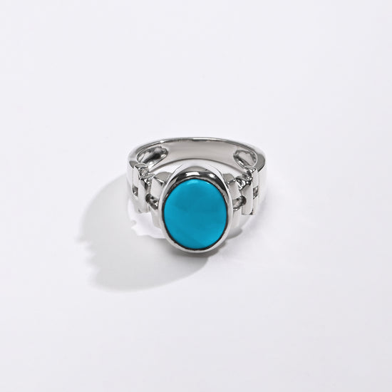 Classic Turquoise (Firoza) Ring – 925 Silver - #1199 - Myra