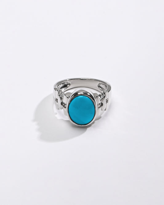 Classic Turquoise (Firoza) Ring – 925 Silver - #1199 - Myra