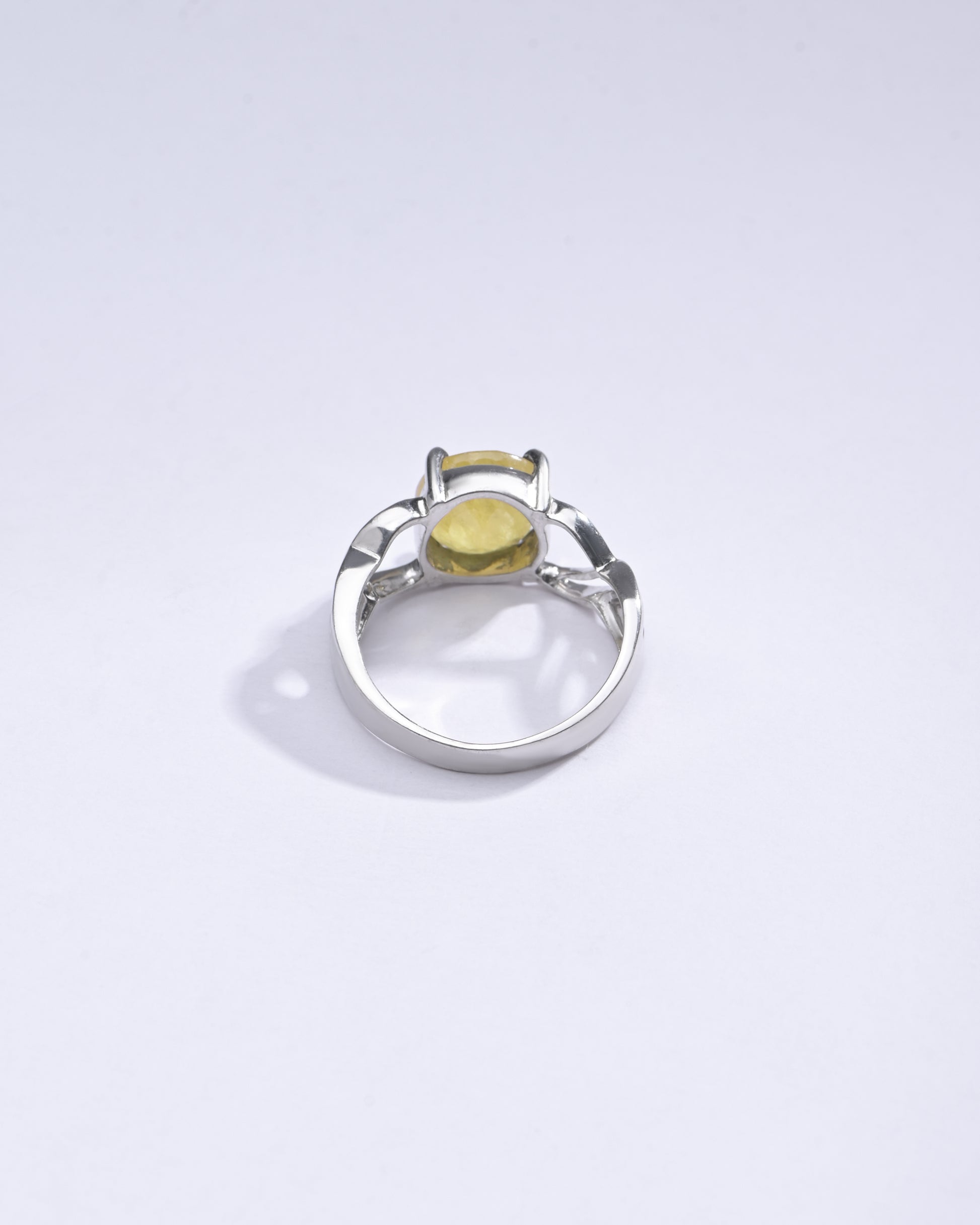 Classic Yellow Sapphire (Pukhraj) Ring in Silver – #1131N4 - Myra