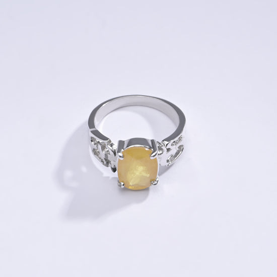 Vintage Yellow Sapphire (Pukhraj) Ring in 925 Sterling Silver – #1285N4 - Myra