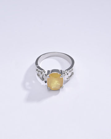 Vintage Yellow Sapphire (Pukhraj) Ring in 925 Sterling Silver – #1285N4 - Myra