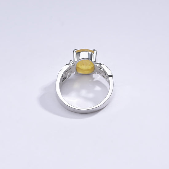 Vintage Yellow Sapphire (Pukhraj) Ring in 925 Sterling Silver – #1285N4 - Myra