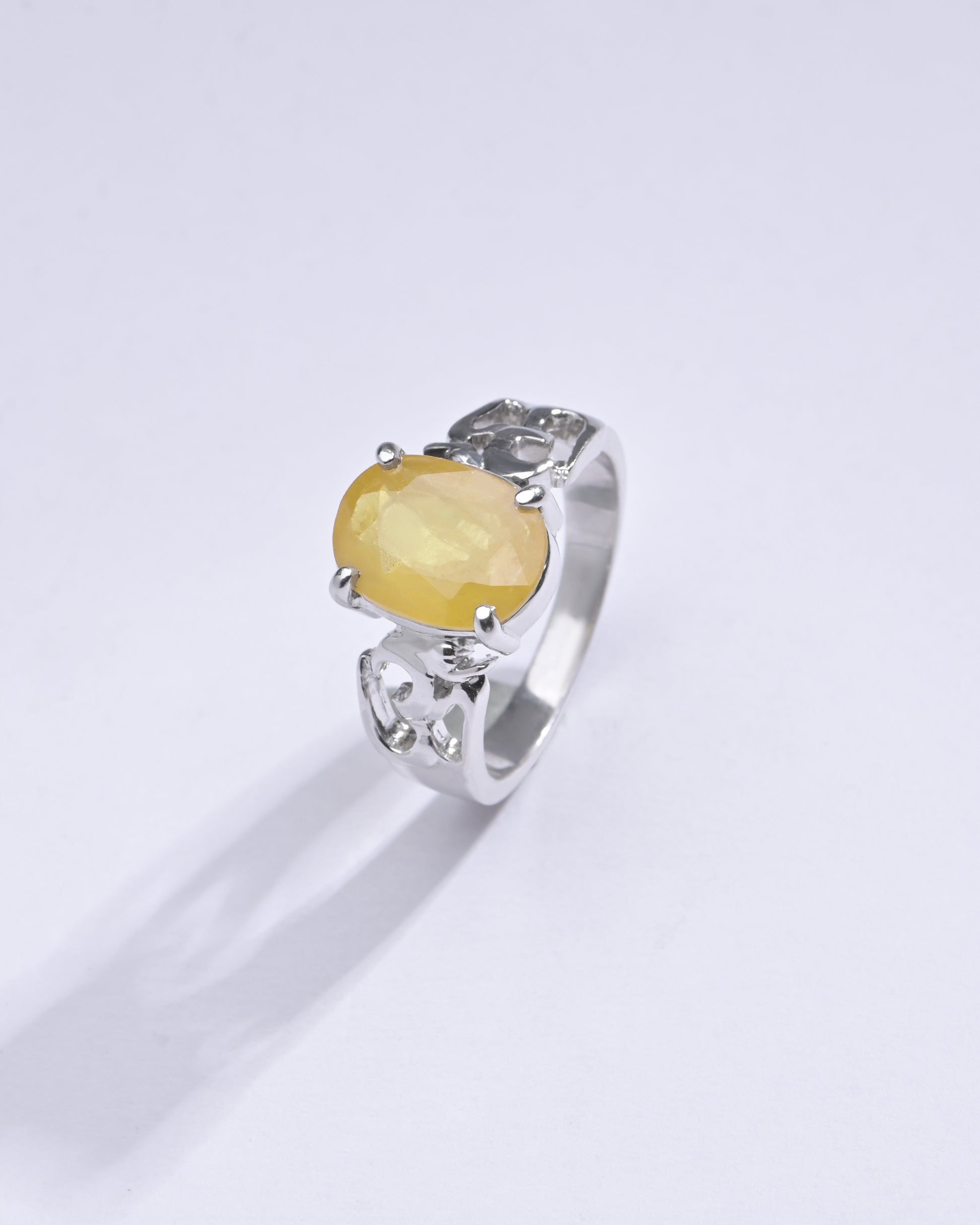 Vintage Yellow Sapphire (Pukhraj) Ring in 925 Sterling Silver – #1285N4 - Myra