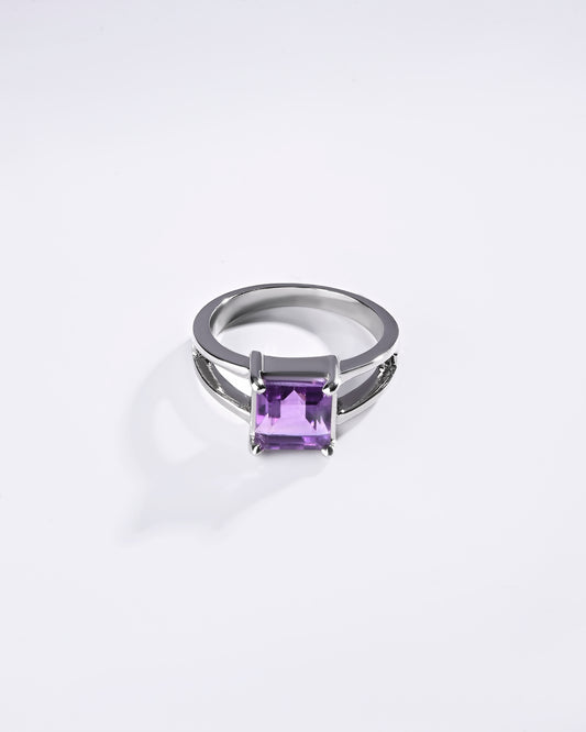 Balanced Amethyst (Jamunia) Ring – 925 Silver - #1150N4 Sq