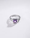 Gleaming Amethyst (Jamunia) Ring – 925 Silver - #1242B Sq