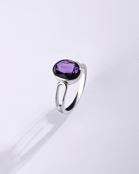 Amethyst (Jamunia) Gemstone Ring – 925 Silver - #1112B