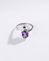 Bold Amethyst (Jamunia) Ring – 925 Silver - #1202N4