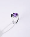 Bold Amethyst (Jamunia) Ring – 925 Silver - #1202N4